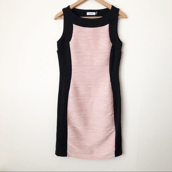 Calvin Klein Dresses & Skirts - Calvin Klein Black & Pink Colorblock Sheath Dress